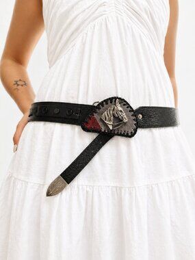 Vintage Handmade Genuine Leather Belt With Buckle